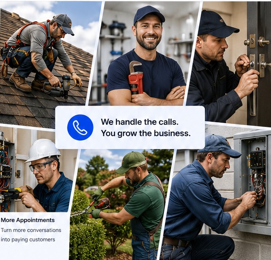 Roofing, plumbing, locksmith, electrical and landscaping service professionals