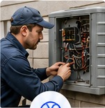 HVAC technician at work