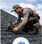 Roofer at work